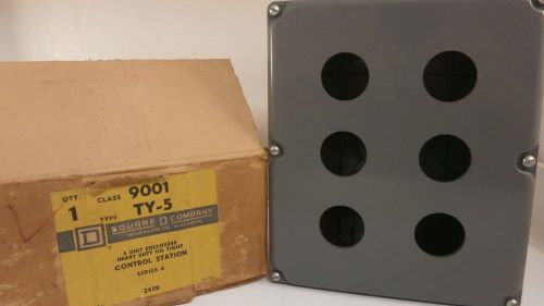 SQUARE D 6 UNIT ENCLOSURE HEAVY DUTY OILTIGHT CONTROL STATION 9001 TY-5 *NIB*