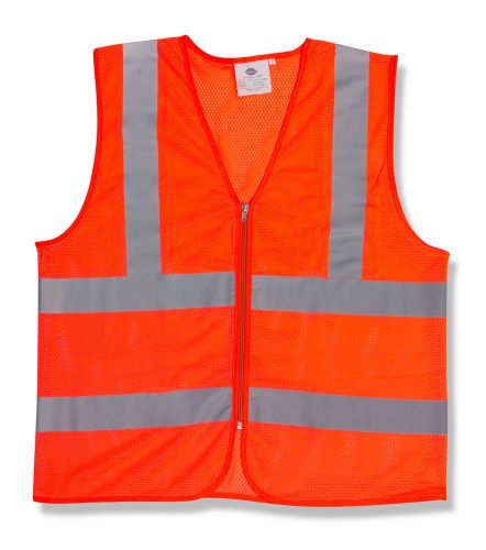 LARGE ANSI CLASS 2 HIGH VISIBILITY SAFETY VEST ORANGE VZ 240 CS