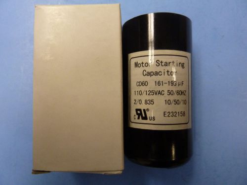 Motor Start Capacitor 161-193 MFD uf 110 VAC V Volt New In Box Free Shipping