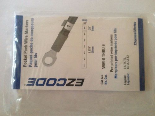 Thomas &amp; Betts WM-0 Thru 9 E-Z-Code Pocket Pack Wire Marker Wire Marker