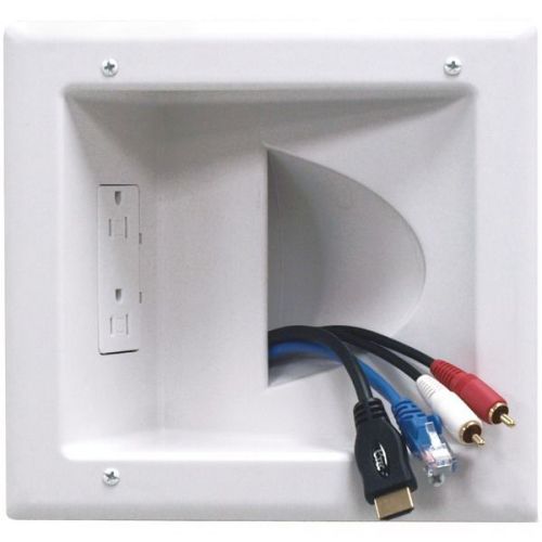 Datacomm Electronics 450031WH Low-Voltage Media Plate w/Duplex Receptacle