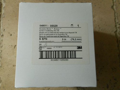 3m scotch-brite roloc 3&#034; surface conditioning disc #05529 qty.(25) per box. for sale