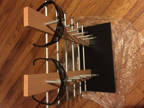 12  PAIR BROWN WOODEN SUNGLASS DISPLAY RACK   new