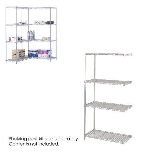 Safco Add-on Unit - 36&#034; X 18&#034; - 4 X Shelf[ves] - Gray (5286GR)