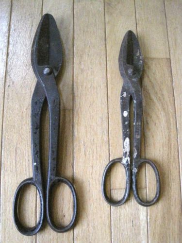 Vintage lot of (2) tin snips / shears - 14&#034; &amp; wiss 10 for sale