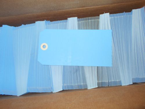 Large colored shipping tags 13 pt 5 3/4&#034; x2 7/8&#034; light blue  1000 case   #7 for sale