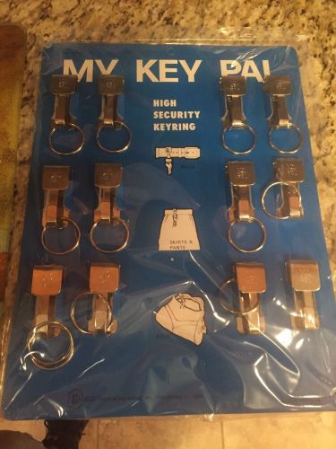 MY KEY PAL  BELT KEY HOLDER   -  SLIP ON/ CARD 12 New Old Stock Vintage Display