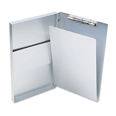 Snapak aluminum side-open forms folder, 1/2&#034; clip, 8 1/2 x 14 sheets, silver for sale