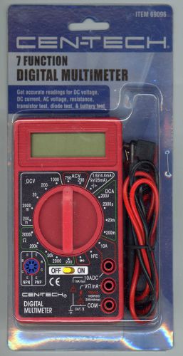 Cen-Tech Multimeter Digital Volt Ohm Amp Meter 7-Function Volt Amp Meter NIP