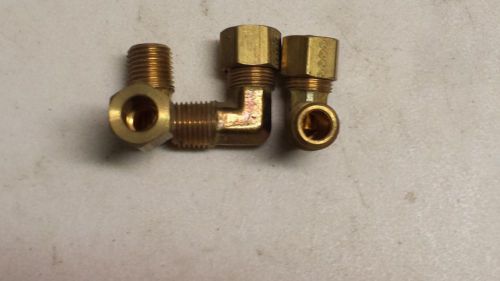 Lot of 28 parker 1/4&#034; male npt x 3/8 od tube brass 90 ells-compression-nos for sale