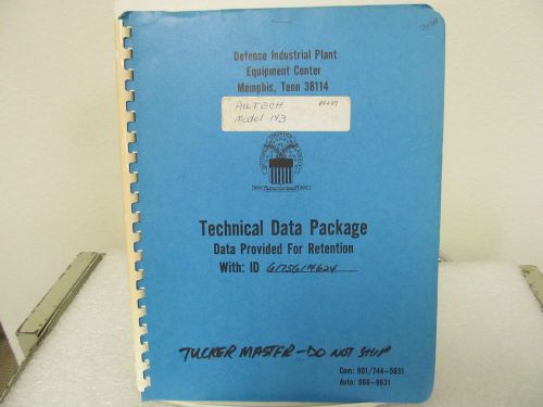 AILTECH 143 R.F. TUNING HEAD TECHNICAL DATA PACKAGE HANDBOOK