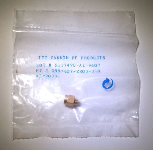 1x *new* itt cannon 055-607-2203-310 straight sma male connector for rg402 for sale