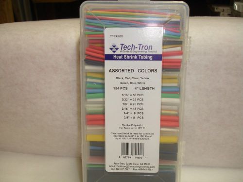 HEAT SHRINK TUBING  154 PC 4&#034;  ASSORTMENT  NEW