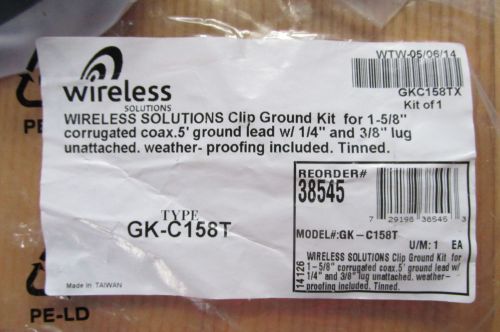 Clip ground kit for 1 5/8&#034; corrugated coax. 5&#039; ground lead with unattached lug for sale