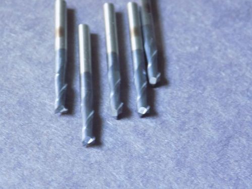 5 pc- 3 MM DIAMETER, 11 MM LOC, 38 MM OAL 2 FLUTE CARBIDE ENDMILLS