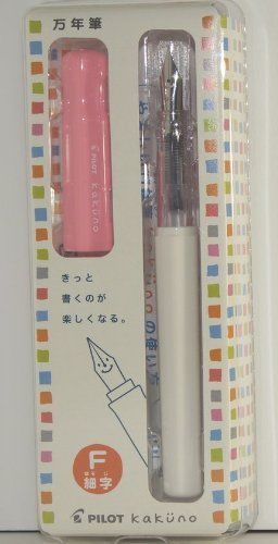 Pilot Kakuno Fine-Nib Fountain Pen, White Body Soft Pink Cap (FKA-1SR-SPF)