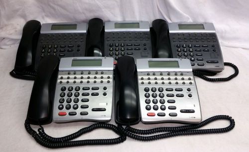 Lot of 5 NEC DTH 16D-1 black display telephones Working