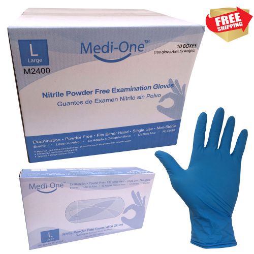 1000/cs 3 mil nitrile medical exam gloves powder free (non latex vinyl)  large for sale