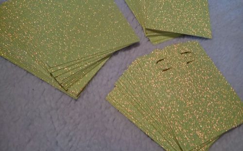 NEW Handmade Earring jewelry display card, asst sizes, 48 pcs, glitter yellow