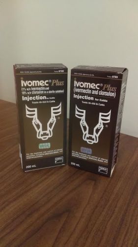 Ivomec plus cattle injections 400 ml. (2 pack combo)  exp date: 06/2016   #67303 for sale