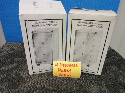 2 CRESTWARE VERTICAL NAPKIN HOLDER DISPENSER TABLE RESTAURANT DINER STEEL SS