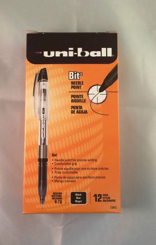 UNI-BALL 73842 - BIT NEEDLE POINT - GEL - BLACK MEDIUM - 1 DOZEN