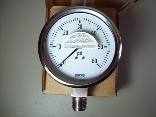 Wika 232.53 Pressure Gauge 4&#034; 60 PSI 1/2&#034; NPT LM  P/N: 9768530 Stainless NEW!