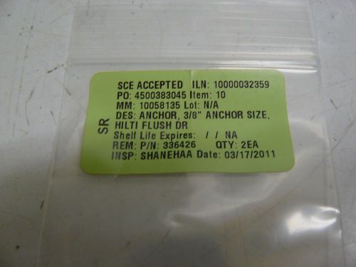 New pack of 41 hilti 336426 anchor hdi drop-in 3/8 inch for sale