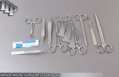 16 PC MINOR MICRO SURGERY STUDENT KIT VETERINARY SURGICAL DENTAL INSTRUMENTS