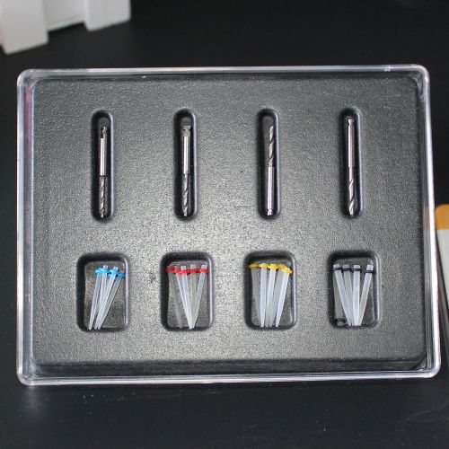 2*20pcs dental high-intensity straight pile glass fiber resin post &amp; 4 drill tus for sale