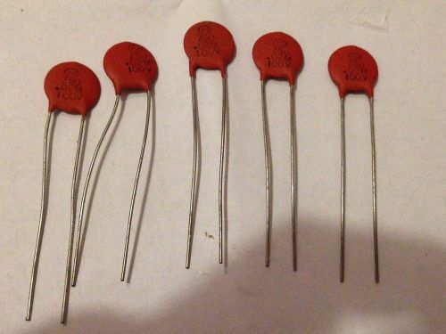 5 x .02 ?f 100V Sprague Z5U 20% ceramic disc capacitors - NEW