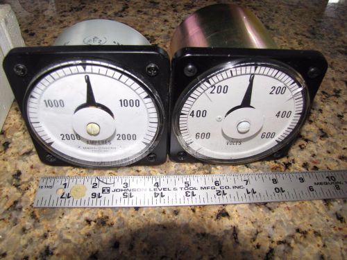 EIL PANEL METER DC volts &amp; GE amp meter  LARGE