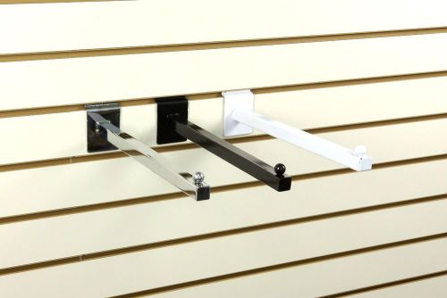 New 12&#034; straight arm slatwall faceout clothes shelf hanger - choose style for sale