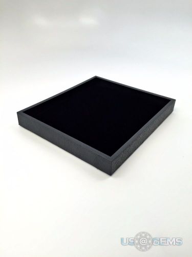 Jewelry and gemstone display half tray with velvet pad.