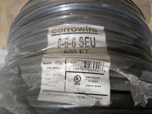 6 Gauge 75 Amp 6/3 Cerrowire 6-6-6 SEU #130-3600J Copper Service Entrance Cable