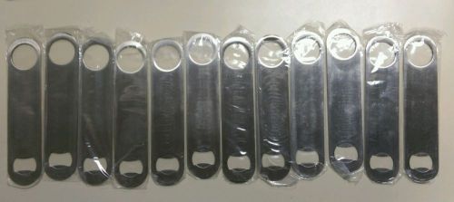 Heavy Duty Stainless Steel 7&#034; Flat Bottle Opener SET OF 12 Bartender Restaurant