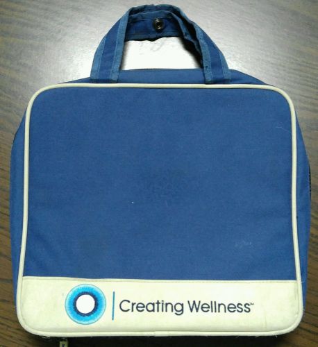 Medium 2&#034; Inch Zipper Binder Blue. Portfolio Organizer Pockets Carry Handle