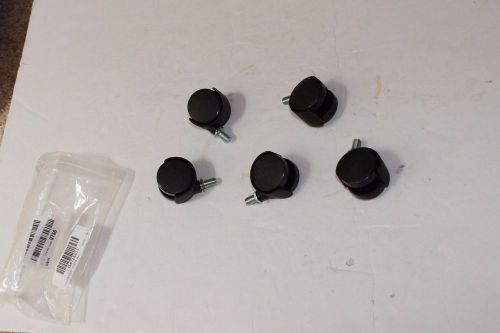 Office chair 3/8&#034; x 5/8&#034; threaded stem nylon 2&#034; swivel twin caster wheels 5pcs for sale