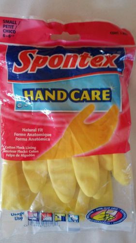 MEDIUM LATEX SPONTEX INC GLOVES 69981 HAND CARE SMALL YELLOW COTTON FLOCK LINING