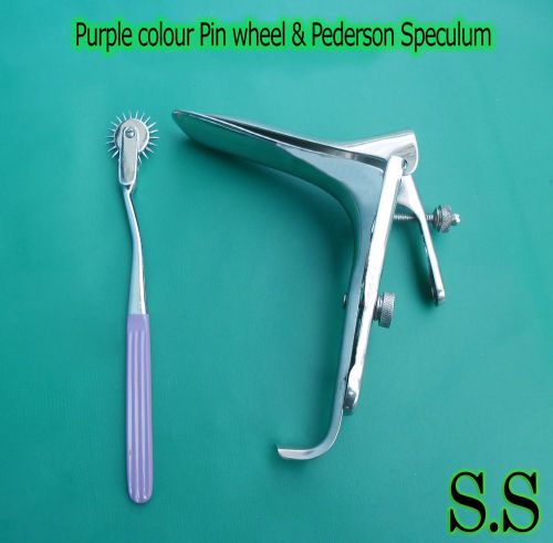 Pederson Vaginal Speculum Large &amp; Perpal Colour Pinwheel Gynecology Instruments