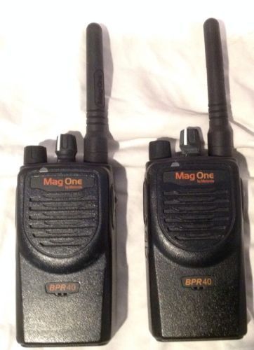 2 MOTOROLA MAG ONE BPR40 TWO WAY RADIOS NO BASES NO CHARGERS