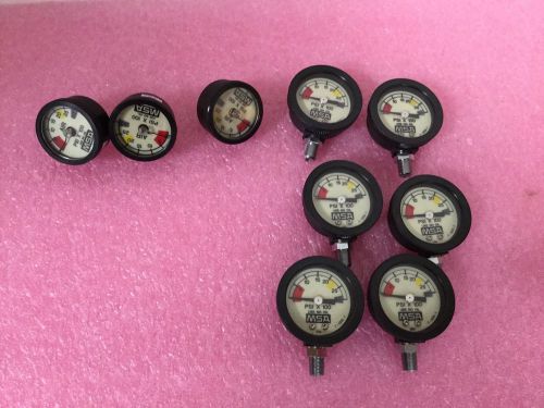 9 MSA SCBA pack frame pressure gauges 3000psi max