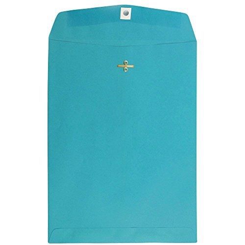 JAM Paper? Open End Catalog Clasp Paper Envelope - 9 x 12 in - Sea Blue - 10