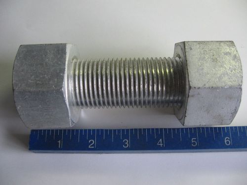 (Lot of 8) 1- 1/2&#034;-8 x 6&#034; Pipe Flange B7 Studs w/ 2H Nuts Threaded Rod Zinc Bolt