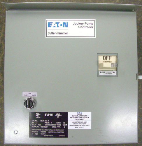 Eaton Cutler Hammer Jockey Pump Controller FDJP 5G1-T 60Hz 115v 5hp 1ph 60Hz NEW