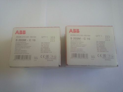 LOT OF 2 NEW ABB S203M C-16