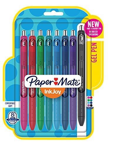 Paper Mate Inkjoy Gel Pens, Fine Point, Assorted, 8-Pack (1968614)