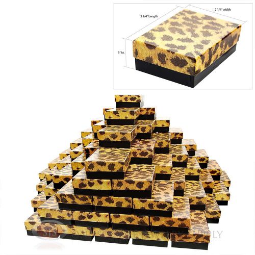 100 leopard print cotton gift boxes 3 1/4&#034; x 2 1/4&#034; for sale