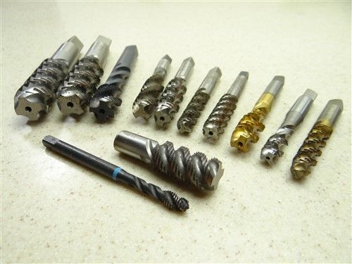 ASSORTED LOT OF 12 HSS ROUGHING TAPS 1/4&#034;-24 TO 3/4&#034;-10NC OSG GREENFIELD