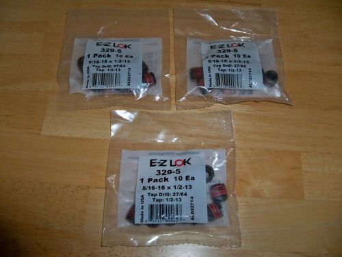 LOT OF 30 -- *E-Z LOK 329-5 Thread Insert* -- 5/16-18 x 1/2-13 -- New In 3 Bags